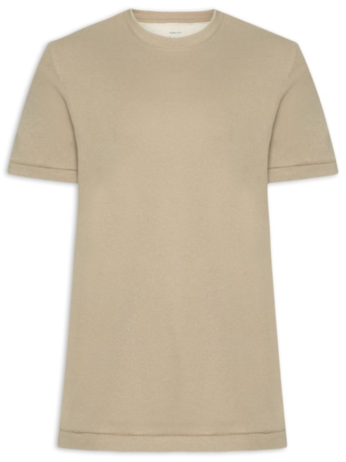 Camiseta Masculina Back Rustic Embroidered Mc - Bege Camiseta Masculina Back Rustic Embroidered Mc - Bege