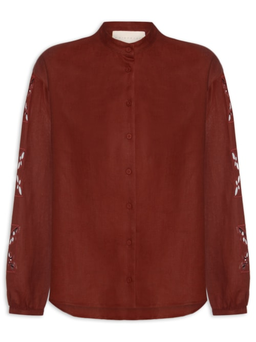 Camisa Feminina Crepúsculo Linho - Vermelho Camisa Feminina Crepúsculo Linho - Vermelho