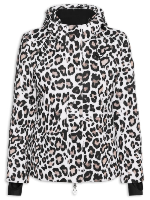 Jaqueta Feminina Puffer Estampada Com Capuz - Branco Jaqueta Feminina Puffer Estampada Com Capuz - Branco