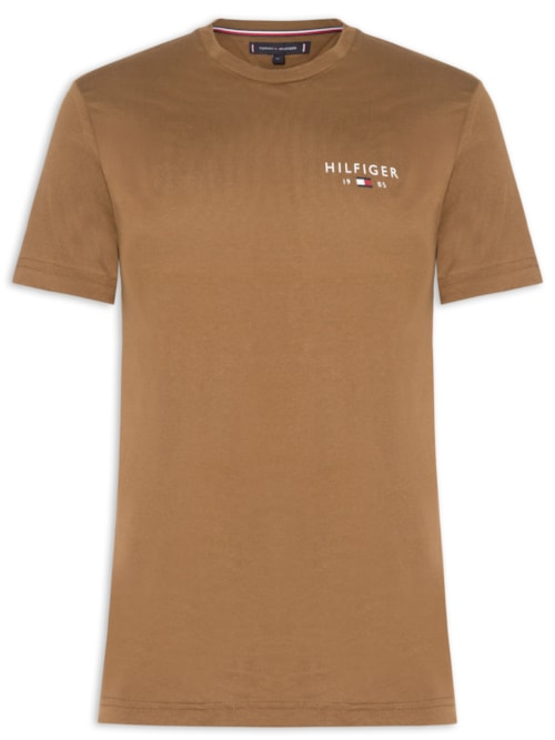 Camiseta Masculina Brand Love Small Hilfiger - Marrom