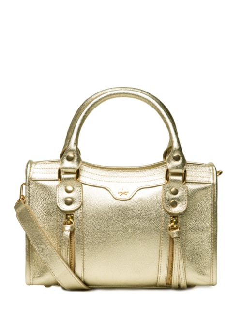 Bolsa Feminina Pequena Metal Leather - Dourado Bolsa Feminina Pequena Metal Leather - Dourado