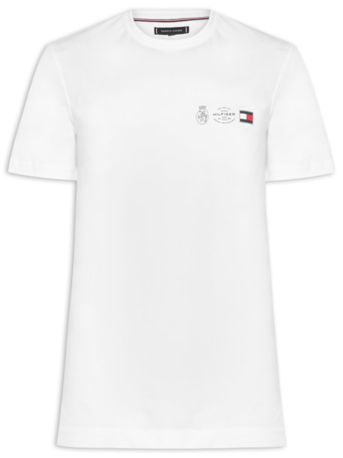 Camiseta Masculina Regular Fit Crest Out - Branco