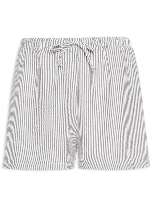 Short Feminino Listrado - Preto