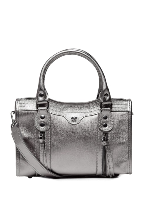 Bolsa Feminina Pequena Metal Leather - Prateado Bolsa Feminina Pequena Metal Leather - Prateado