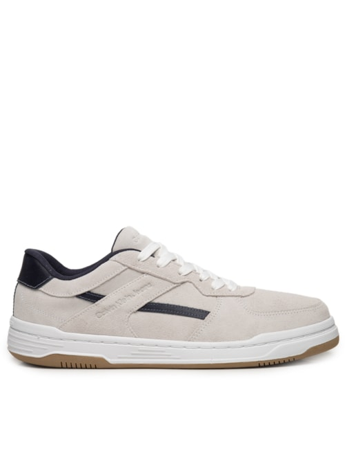 Tênis Masculino Casual Court Camurça Layers - Branco