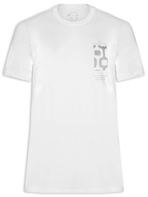 Camiseta Masculina Manga Curta Vintage Calçadão - Branco Camiseta Masculina Manga Curta Vintage Calçadão - Branco