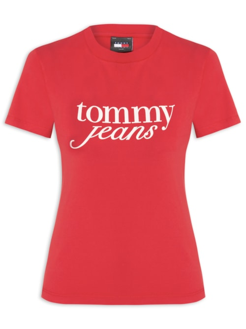 ?Camiseta Feminina Slim Essential Logo Tee Ext - Vermelho ?Camiseta Feminina Slim Essential Logo Tee Ext - Vermelho
