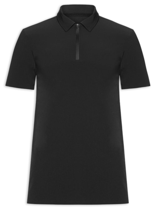 Polo Masculina Zip Comfy Men - Preto