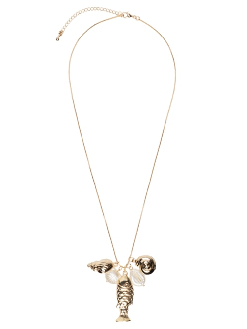 Colar Feminino Pingentes Do Mar - Dourado Colar Feminino Pingentes Do Mar - Dourado