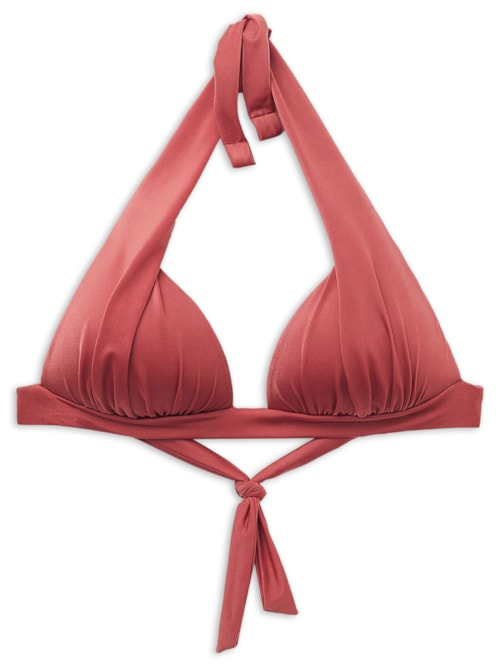 Parte De Cima De Biquíni Triângulo Shiny Satin - Laranja Parte De Cima De Biquíni Triângulo Shiny Satin - Laranja
