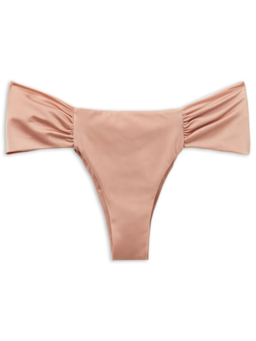 Calcinha De Biquíni Brasileira Com Drapeado Shiny Satin - Rosa Calcinha De Biquíni Brasileira Com Drapeado Shiny Satin - Rosa