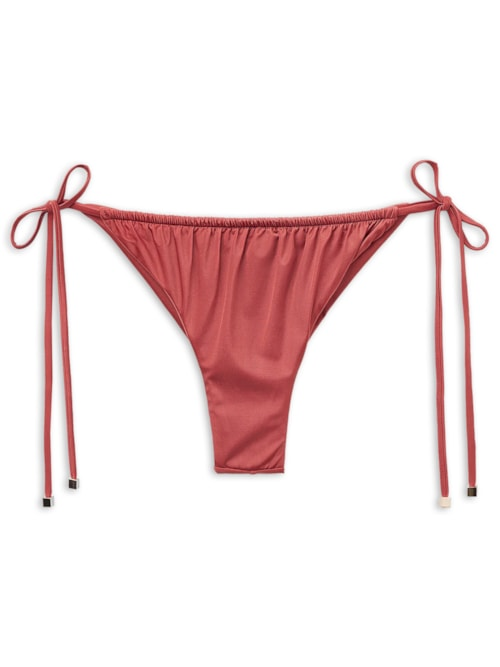Calcinha De Biquíni Brasileira Com Amarração Shiny Satin - Laranja Calcinha De Biquíni Brasileira Com Amarração Shiny Satin - Laranja