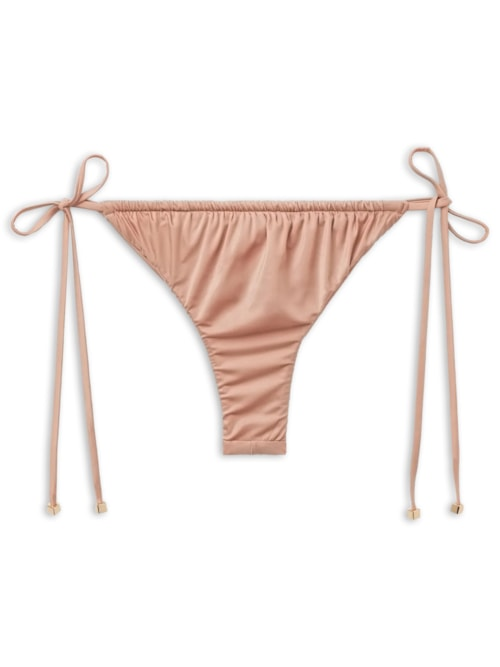 Calcinha De Biquíni Brasileira Com Amarração Shiny Satin - Rosa Calcinha De Biquíni Brasileira Com Amarração Shiny Satin - Rosa