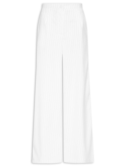 Calça Feminina Alfaiataria Risca De Giz - Branco