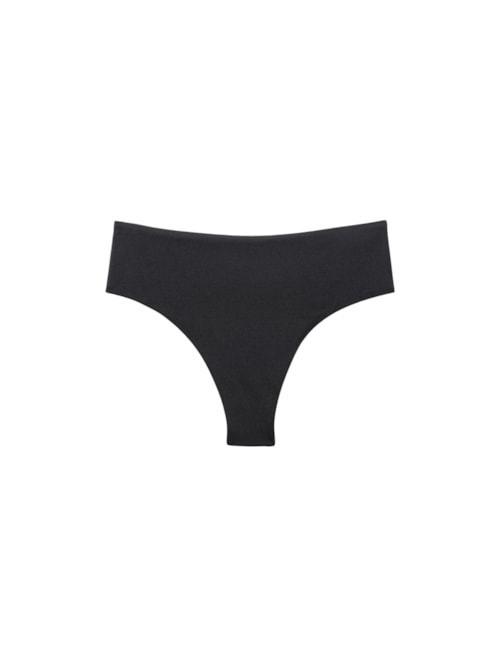 Calcinha De Biquíni Brasileira Cintura Alta Corset Charm - Preto Calcinha De Biquíni Brasileira Cintura Alta Corset Charm - Preto
