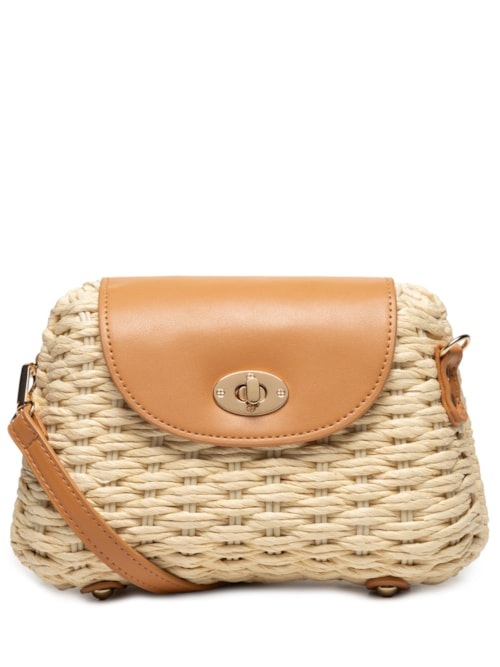 Bolsa Feminina Meia Lua Palha - Off White Bolsa Feminina Meia Lua Palha - Off White