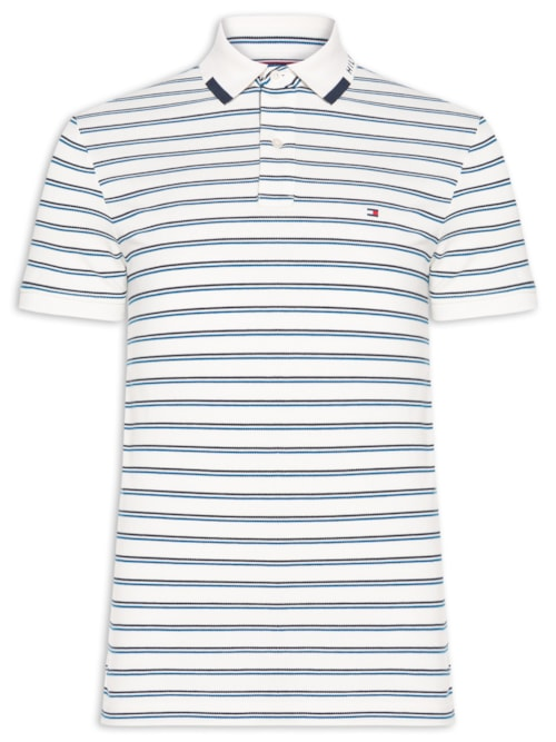 Polo Masculina Regular Fit Pique Grafic Collar - Azul Polo Masculina Regular Fit Pique Grafic Collar - Azul