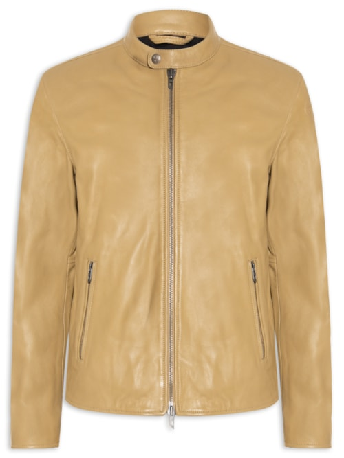 Jaqueta Masculina L-Carver Giacca Em Couro - Bege Jaqueta Masculina L-Carver Giacca Em Couro - Bege