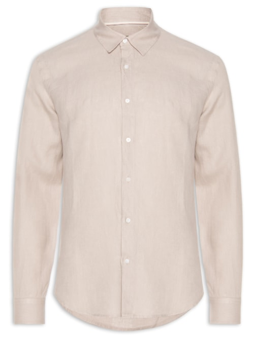 Camisa Masculina Casual Manga Longa Linen New - Rosa Camisa Masculina Casual Manga Longa Linen New - Rosa