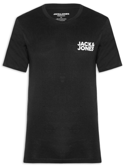Camiseta Masculina Logo Slim Fit Em Algodão - Preto