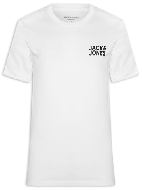 Camiseta Masculina Logo Slim Fit Em Algodão - Off White Camiseta Masculina Logo Slim Fit Em Algodão - Off White