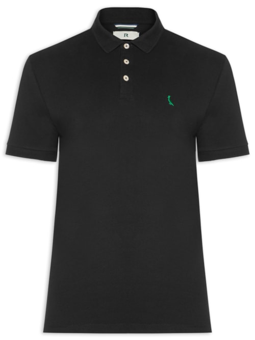 Polo Masculina Manga Curta Regular Essence - Preto