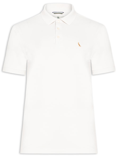 Polo Masculina Manga Curta Regular Essence - Off White