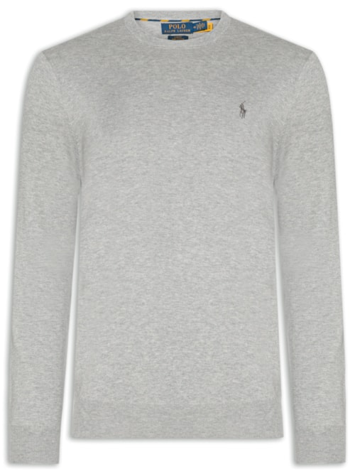 Suéter Masculino Slim Fit Crewneck Pima Cotton - Cinza