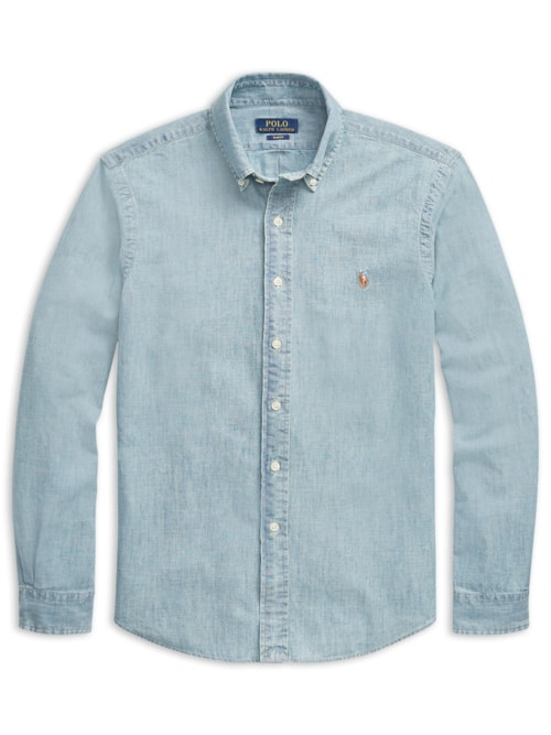 Camisa Masculina Poplin Cotton Sport - Azul Camisa Masculina Poplin Cotton Sport - Azul