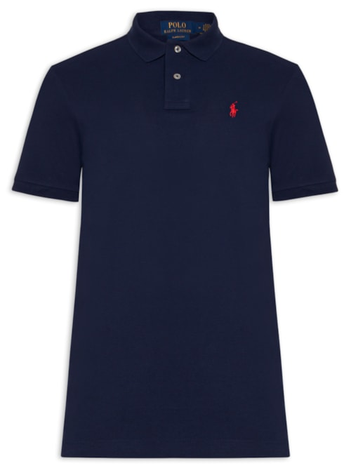 Polo Masculina Classic Fit Knit Mesh - Azul Polo Masculina Classic Fit Knit Mesh - Azul