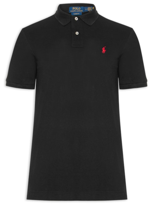 Polo Masculina Classic Fit Knit Mesh - Preto Polo Masculina Classic Fit Knit Mesh - Preto