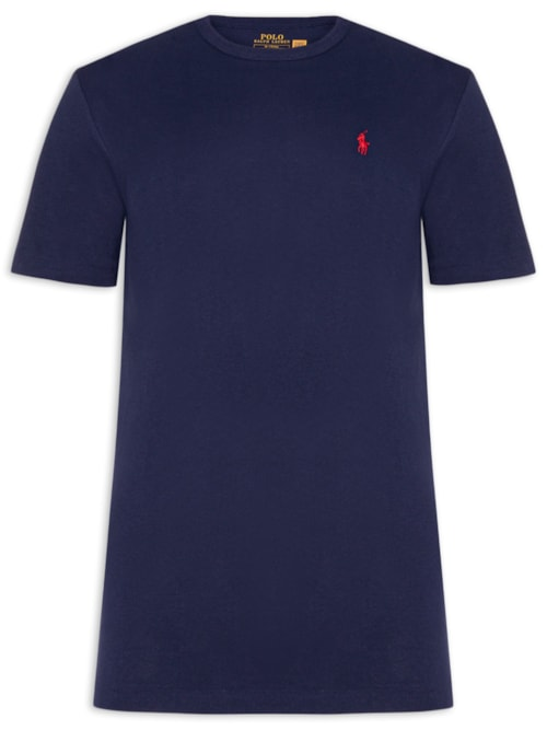 Camiseta Masculina Classic Slim Crewneck Jersey - Azul Camiseta Masculina Classic Slim Crewneck Jersey - Azul