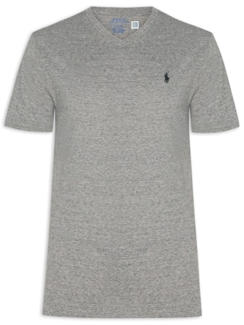 Camiseta Masculina Classic Fit Jersey V-Neck - Cinza