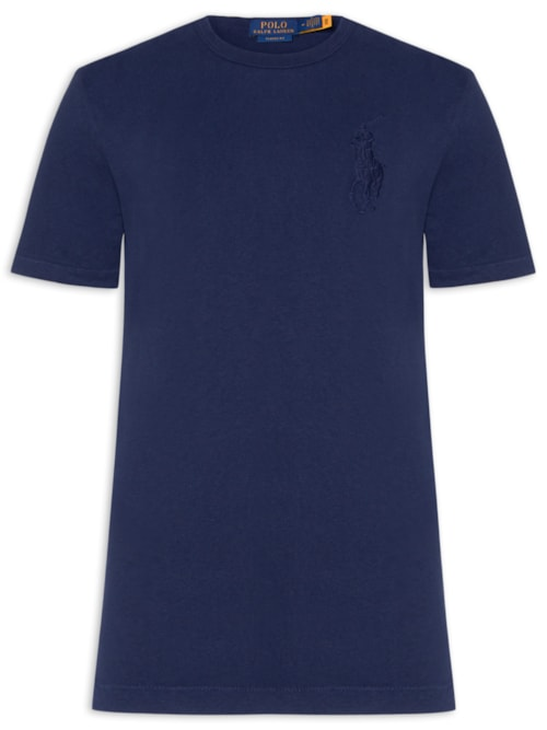 Camiseta Masculina Classic Fit Big Pony Jersey - Azul Camiseta Masculina Classic Fit Big Pony Jersey - Azul