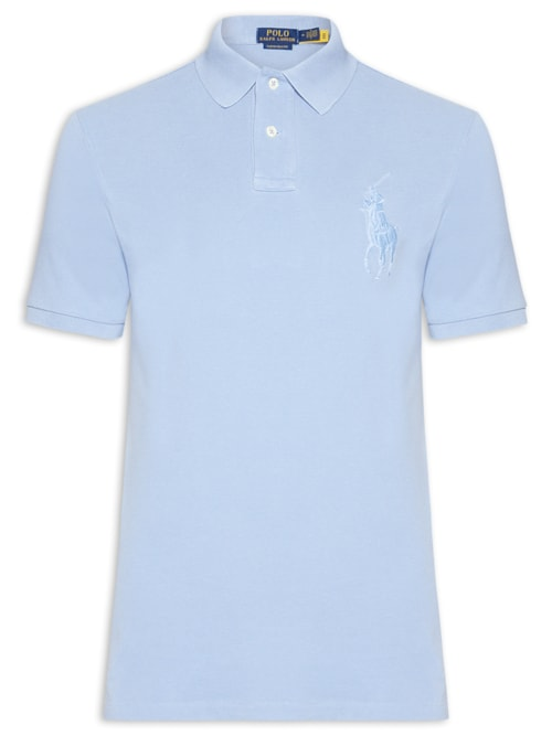 Polo Masculina Custom Slim Fit Big Pony - Azul Polo Masculina Custom Slim Fit Big Pony - Azul