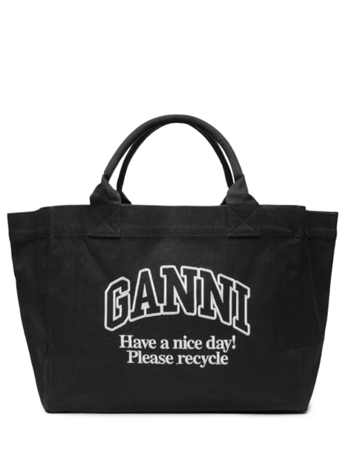 Bolsa Feminina Shopper XXL Contrasted Logo Pocket - Preto Bolsa Feminina Shopper XXL Contrasted Logo Pocket - Preto
