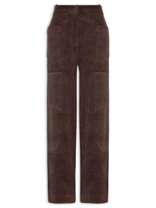 Calça Feminina Seersucker Curduroy - Marrom