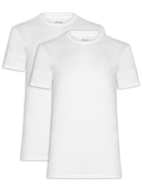 Kit Camisetas Masculinas Classic Crewneck Undershirt 2-Pack - Branco Kit Camisetas Masculinas Classic Crewneck Undershirt 2-Pack - Branco