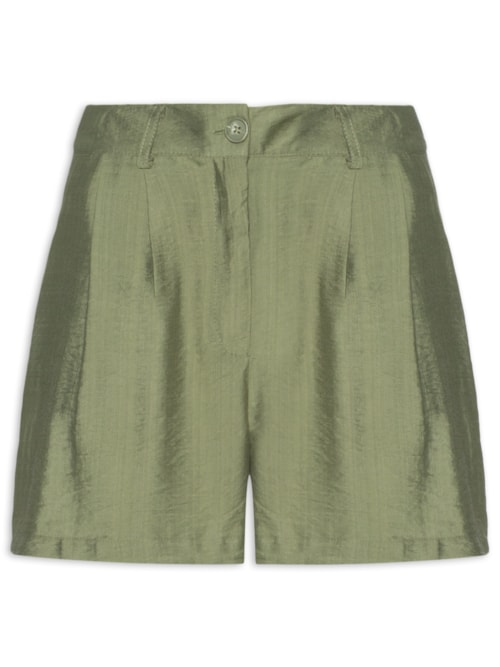 Short Feminino Com Pregas - Verde