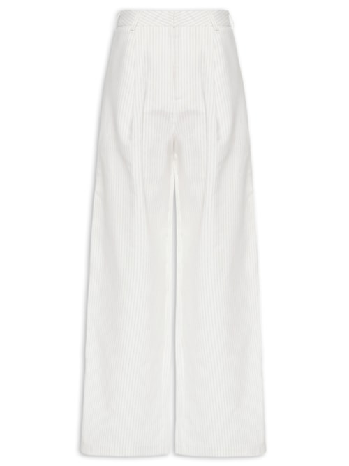 Calça Feminina Reta Risca Giz - Branco