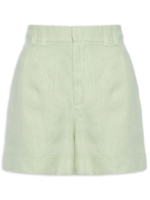Short Feminino Pregas Alfaiataria - Verde