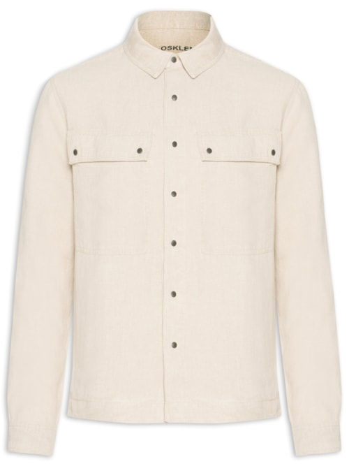 Jaqueta Jeans Masculina Utility Linen Over - Bege