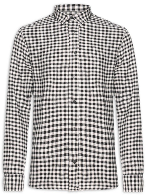 Camisa Masculina Manga Longa Xadrez Ancora - Preto Camisa Masculina Manga Longa Xadrez Ancora - Preto