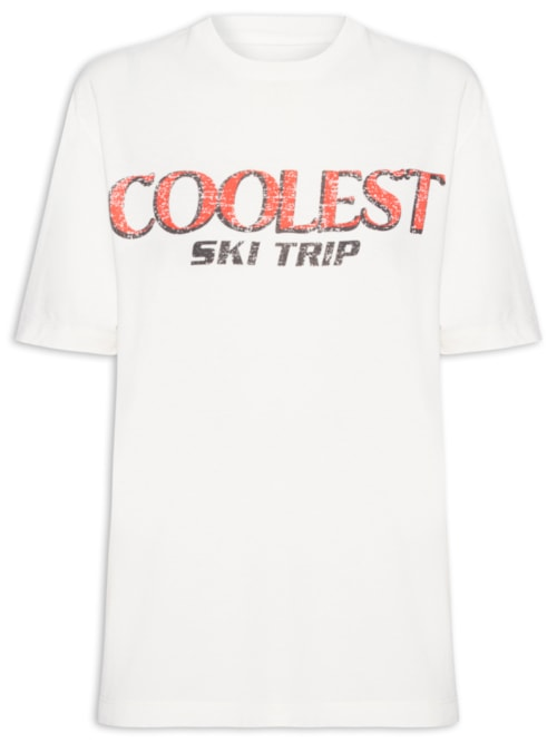 Camiseta Feminina Oversized Coolest - Off White Camiseta Feminina Oversized Coolest - Off White