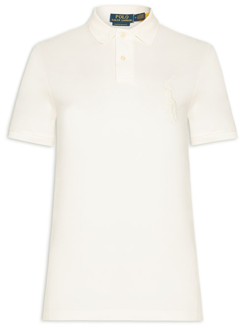 Polo Masculina Custom Slim Fit Big Pony - Off White Polo Masculina Custom Slim Fit Big Pony - Off White