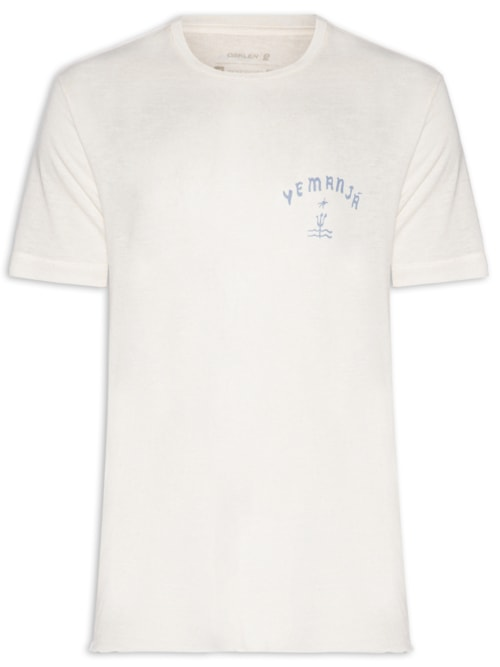 Camiseta Masculina Manga Curta Retro Yemanja Light Linen - Branco Camiseta Masculina Manga Curta Retro Yemanja Light Linen - Branco