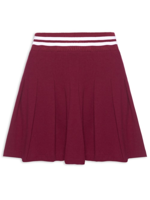 Mini Saia Com Pregas - Vermelho Mini Saia Com Pregas - Vermelho