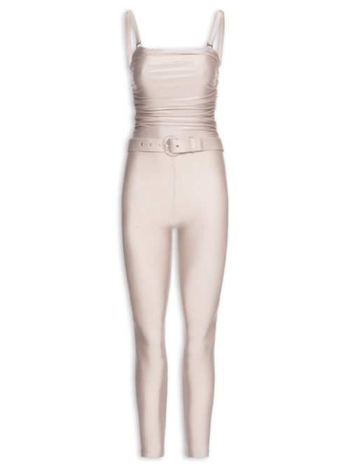 Macacão Feminino Lycra Estampado Bardot Oyster - Prateado Macacão Feminino Lycra Estampado Bardot Oyster - Prateado