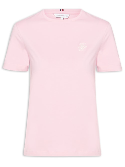 Camiseta Feminina Th Script Reg C-Nk SS Tee - Rosa Camiseta Feminina Th Script Reg C-Nk SS Tee - Rosa