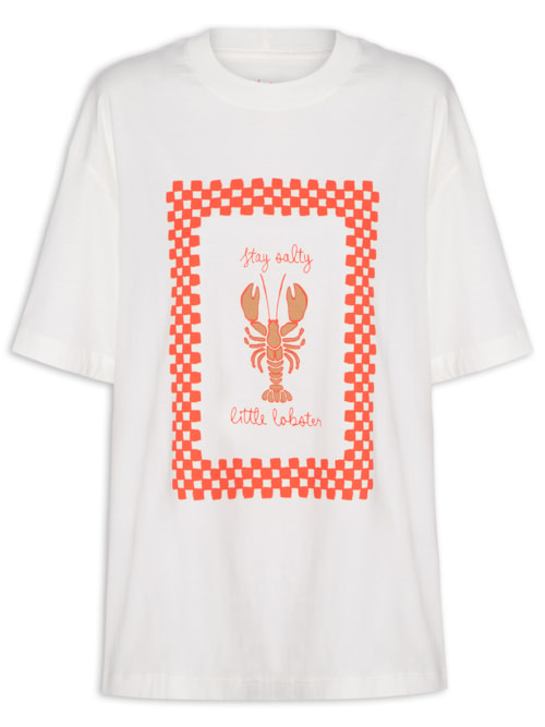 Camiseta Feminina Silk Lobster - Branco Camiseta Feminina Silk Lobster - Branco